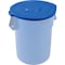 Global Industrial Flat Lid, Blue, Plastic 240465BL - alternate 2